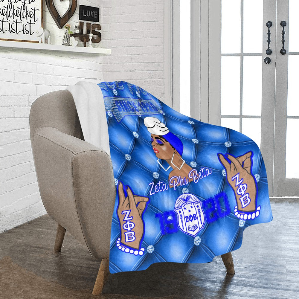 Zeta Phi Beta, Inc. Blanket Diamonds Ultra-Soft Micro Fleece Blanket 40"x50"