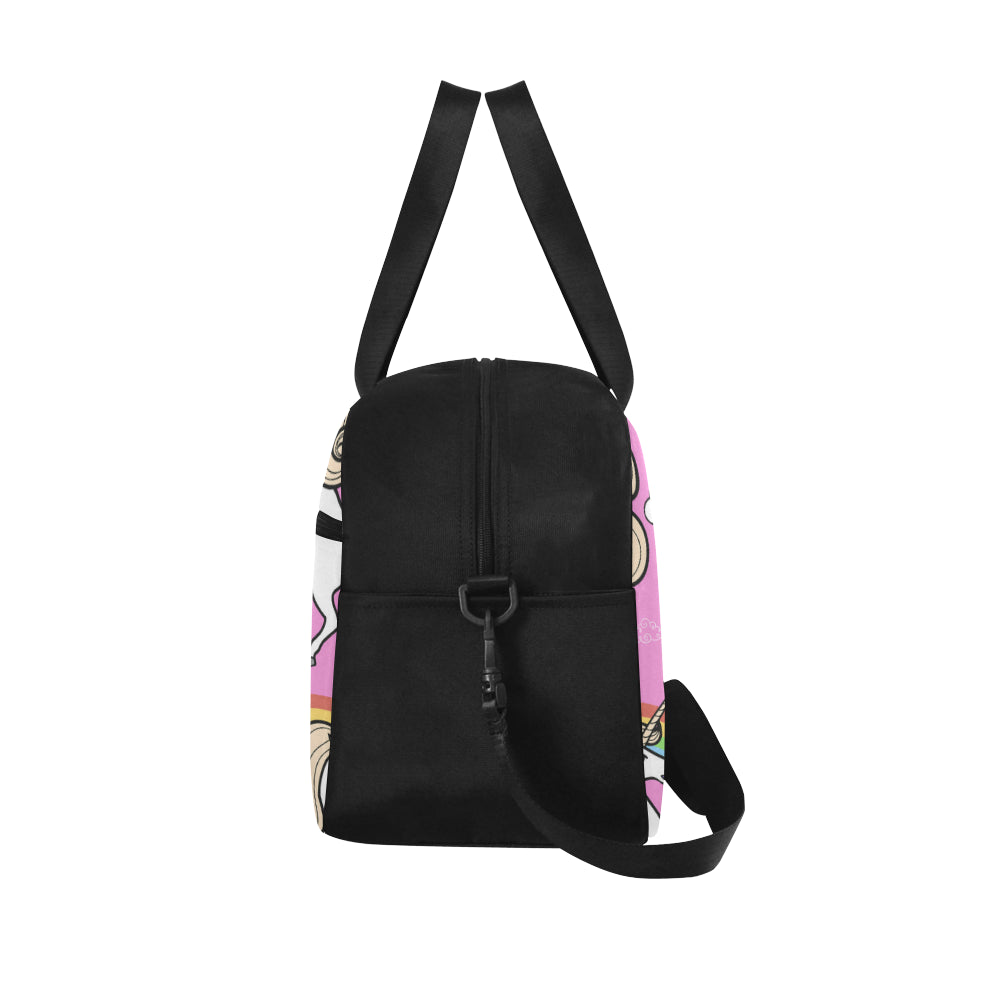 Unicorn with rainbow and clouds Fitness Handbag (Model 1671)