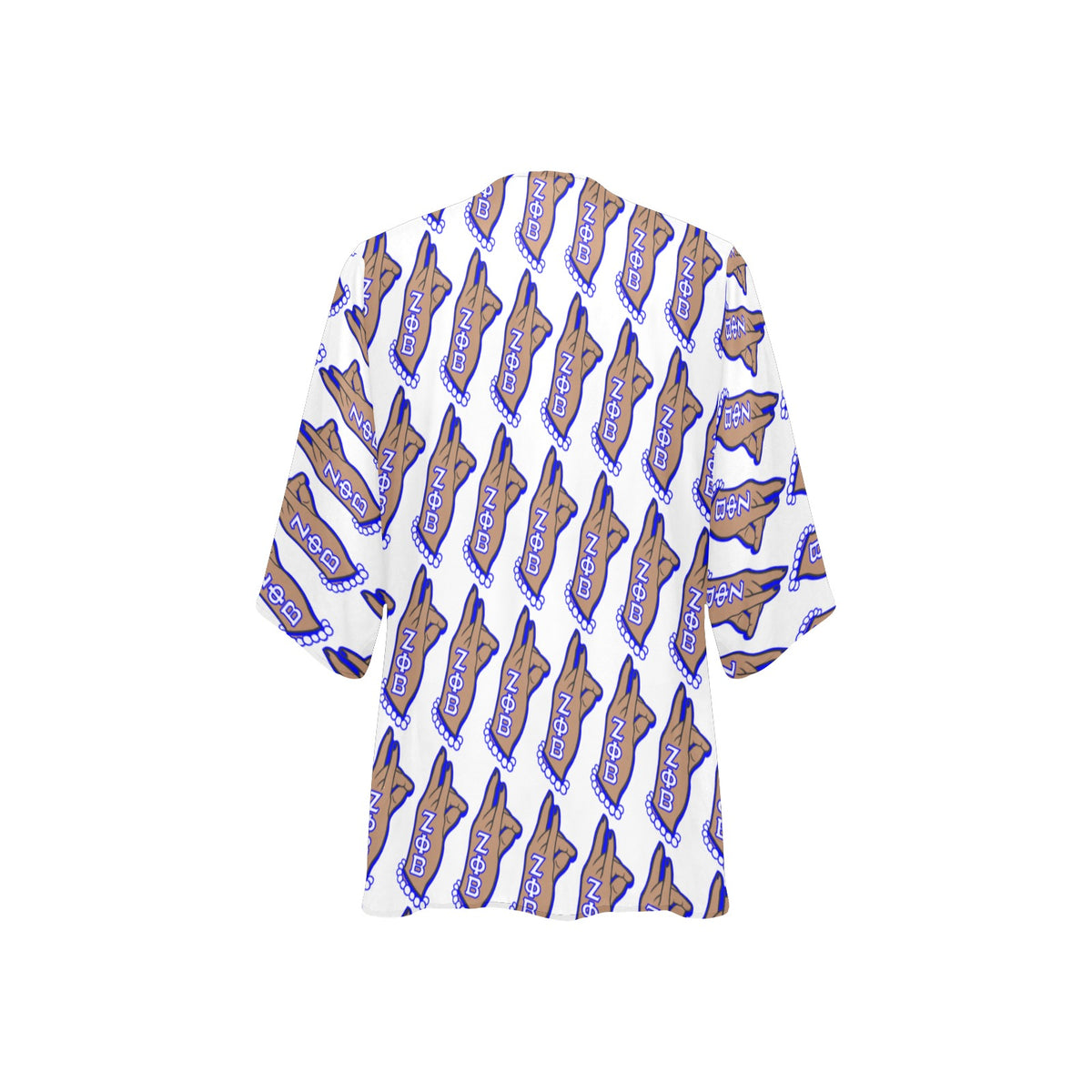 Zeta Phi Beta hand sign 7 komo Women's Kimono Chiffon Cover Ups (Model H51)