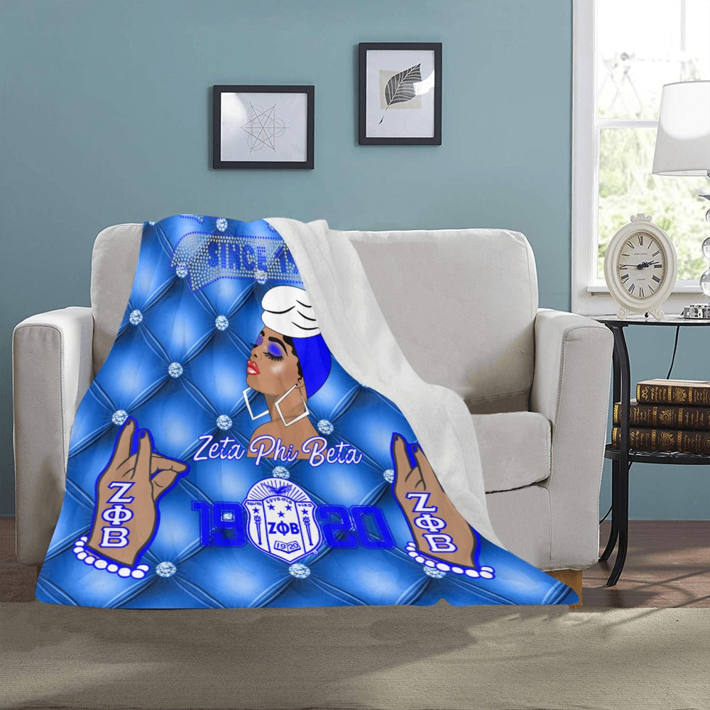 Zeta Phi Beta, Inc. Blanket Diamonds Ultra-Soft Micro Fleece Blanket 40"x50"