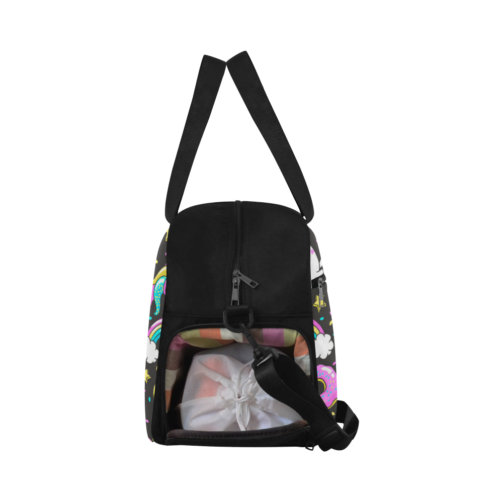 Seamless Pattern with Unicorns Donuts Rainbow Fitness Handbag (Model 1671)