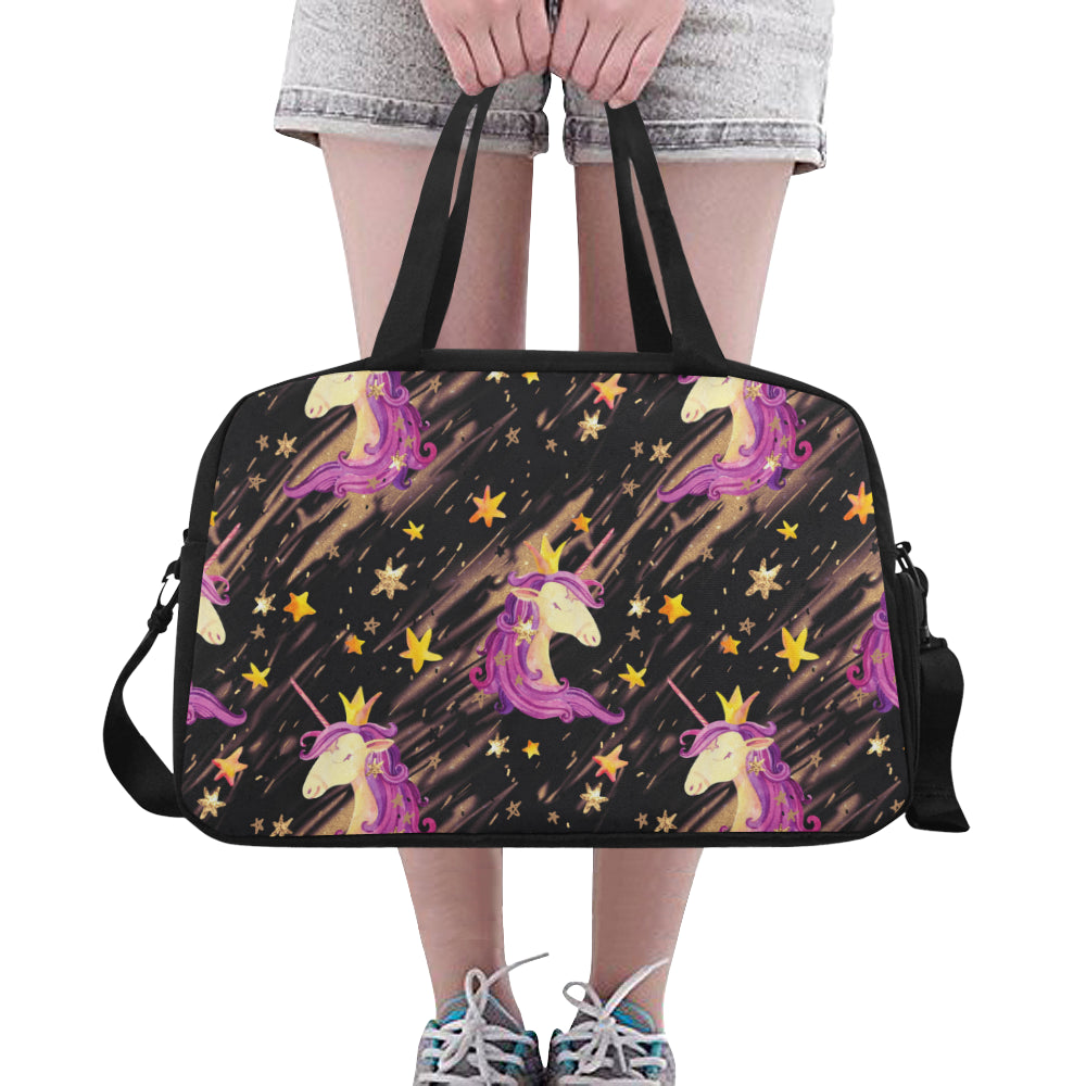 Watercolor unicorn seamless pattern Fitness Handbag (Model 1671)