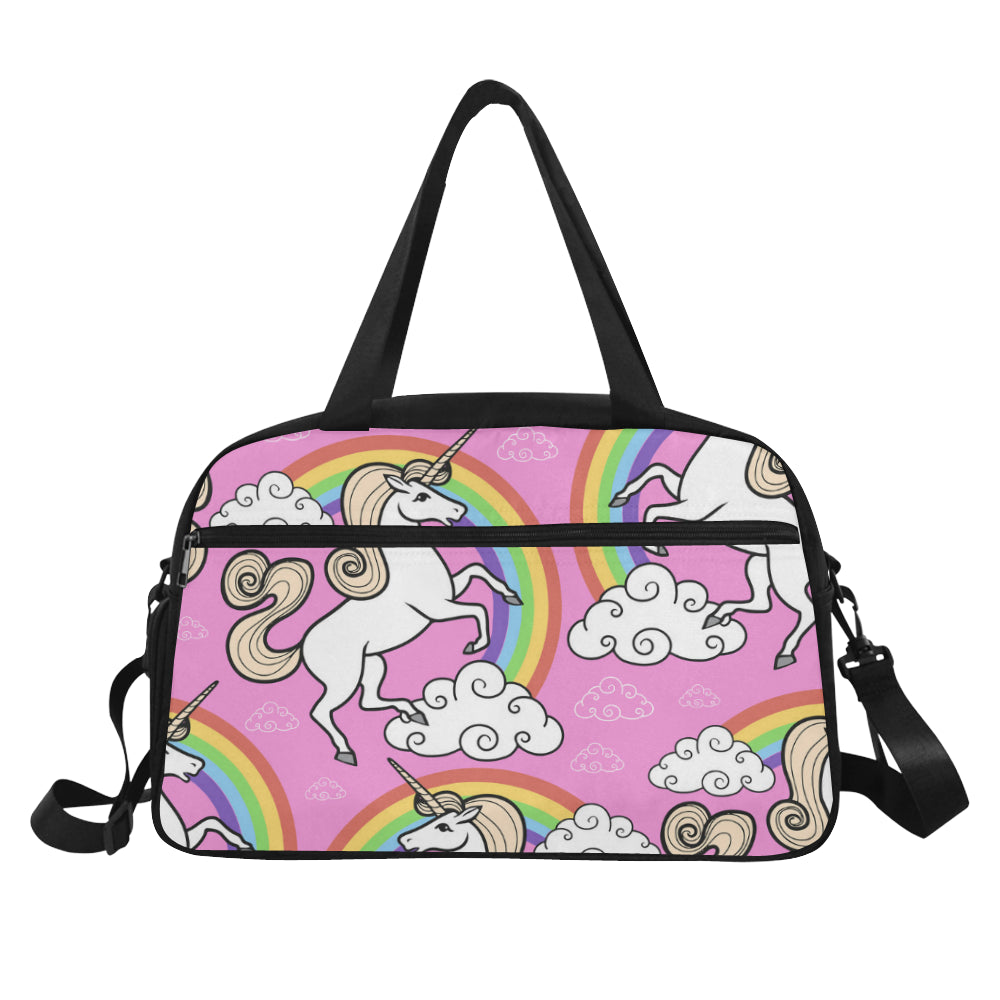 Unicorn with rainbow and clouds Fitness Handbag (Model 1671)
