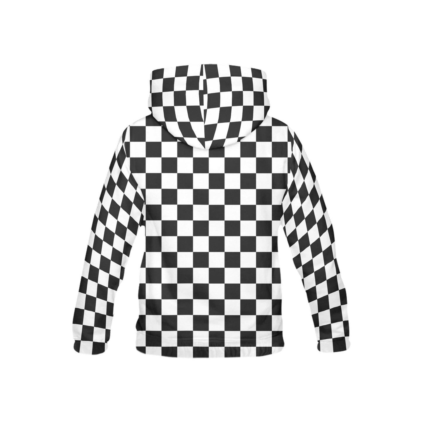 Black and white checkered abstract background All Over Print Hoodie for Kid (USA Size)