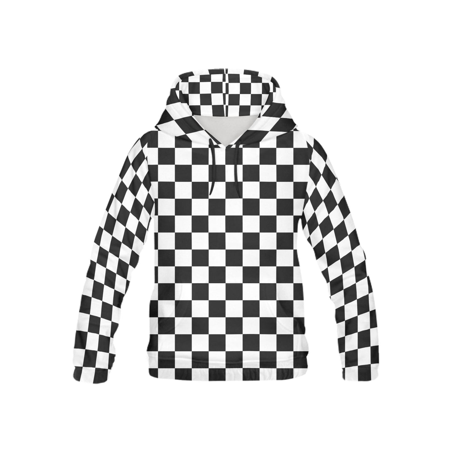 Black and white checkered abstract background All Over Print Hoodie for Kid (USA Size)