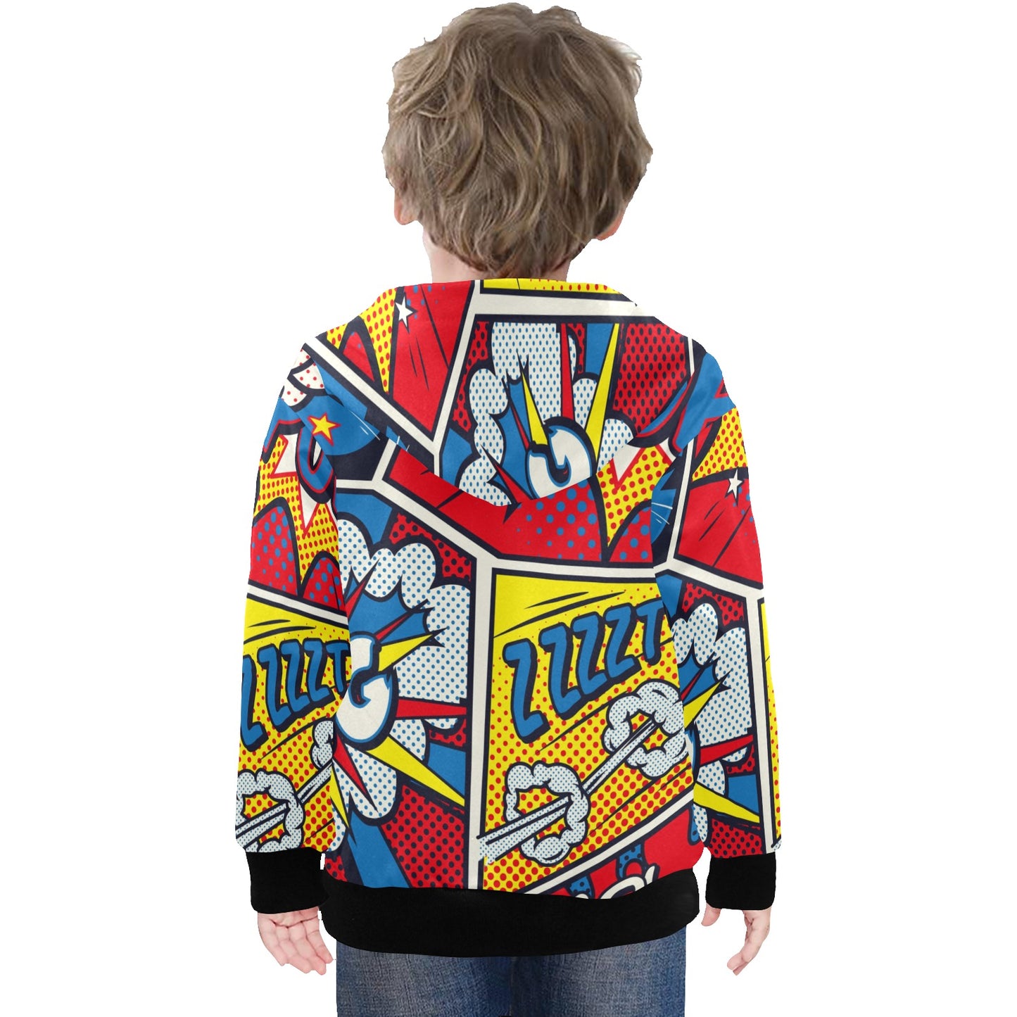 Abstract Retro Pop Art. Little Boys' Long Sleeve Hoodie (Model H57)