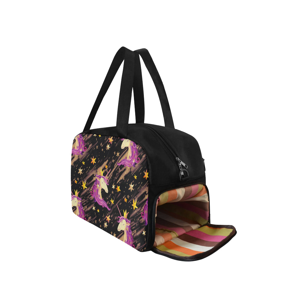 Watercolor unicorn seamless pattern Fitness Handbag (Model 1671)