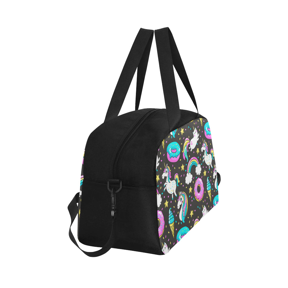 Seamless Pattern with Unicorns Donuts Rainbow Fitness Handbag (Model 1671)