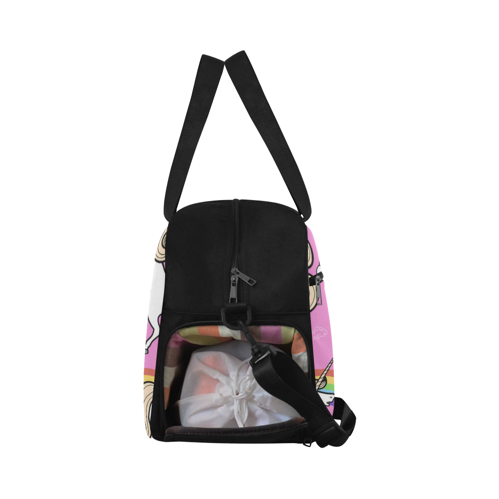 Unicorn with rainbow and clouds Fitness Handbag (Model 1671)