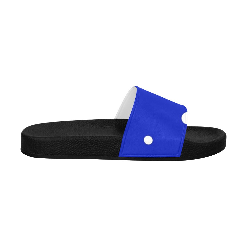Royal Blue and White slides Women's Slide Sandals (Model 057)