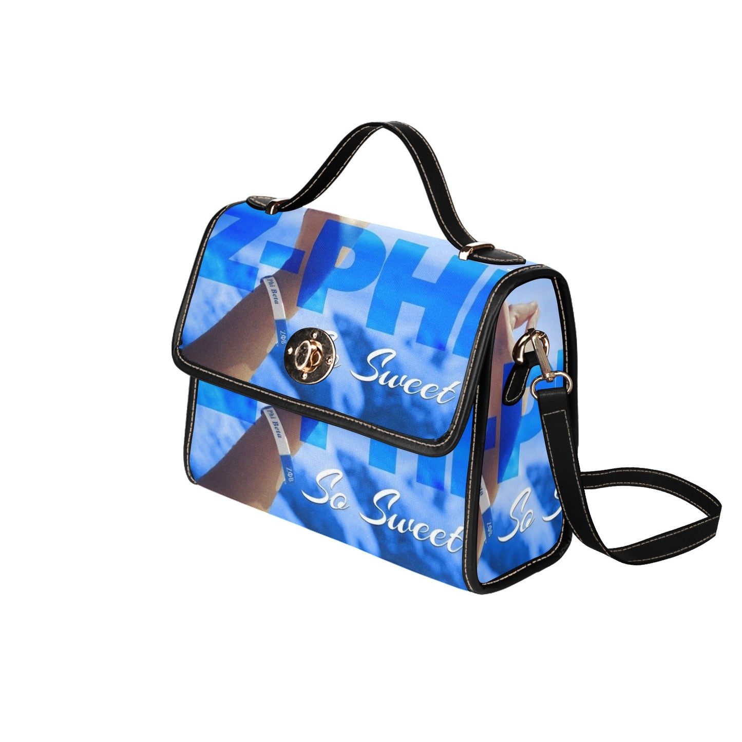 Zeta purse Waterproof Canvas Bag-Black (All Over Print) (Model 1641)