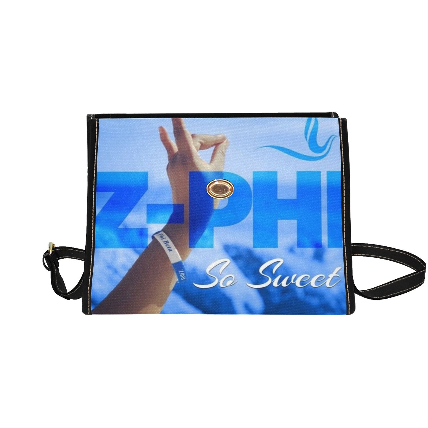 Zeta purse Waterproof Canvas Bag-Black (All Over Print) (Model 1641)