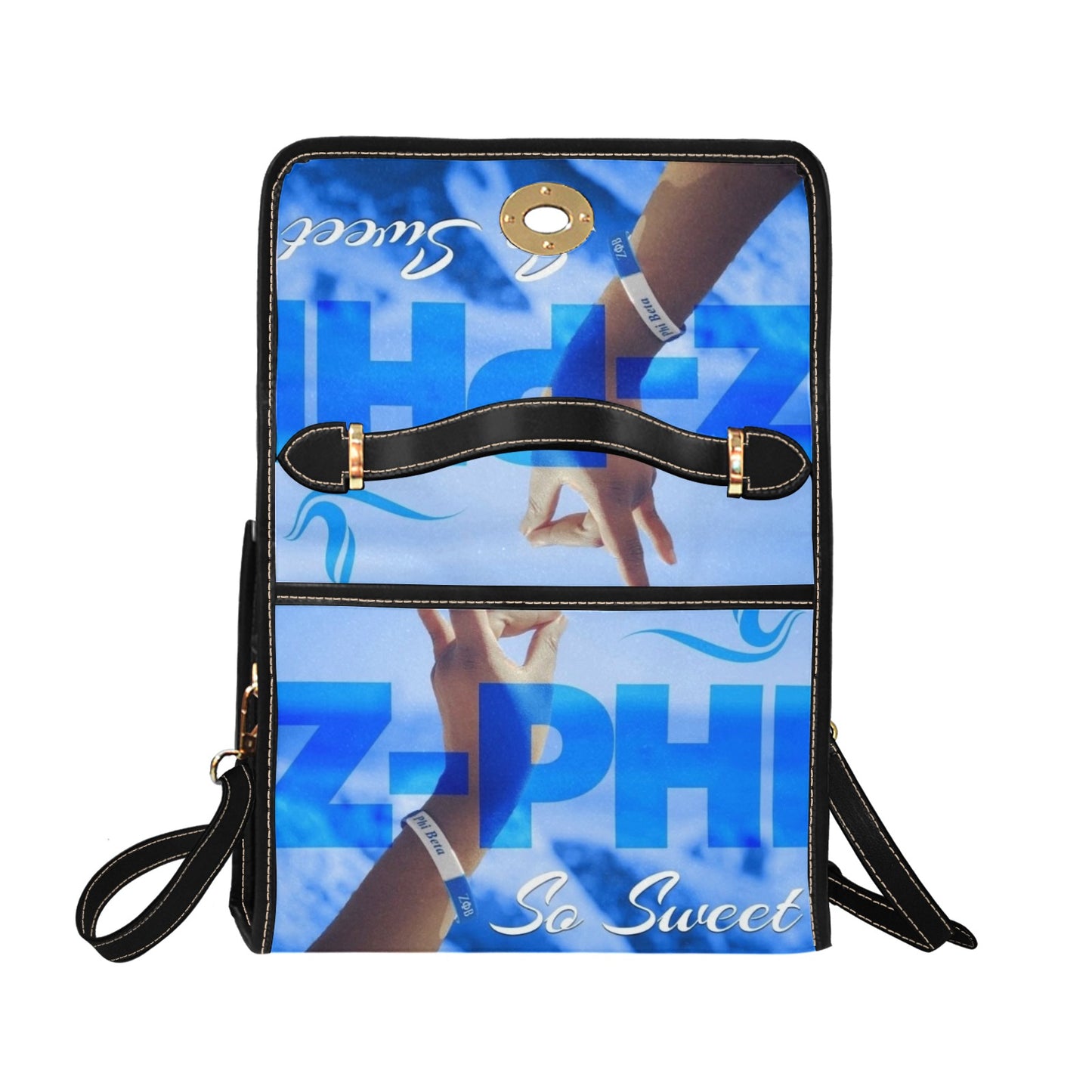 Zeta purse Waterproof Canvas Bag-Black (All Over Print) (Model 1641)