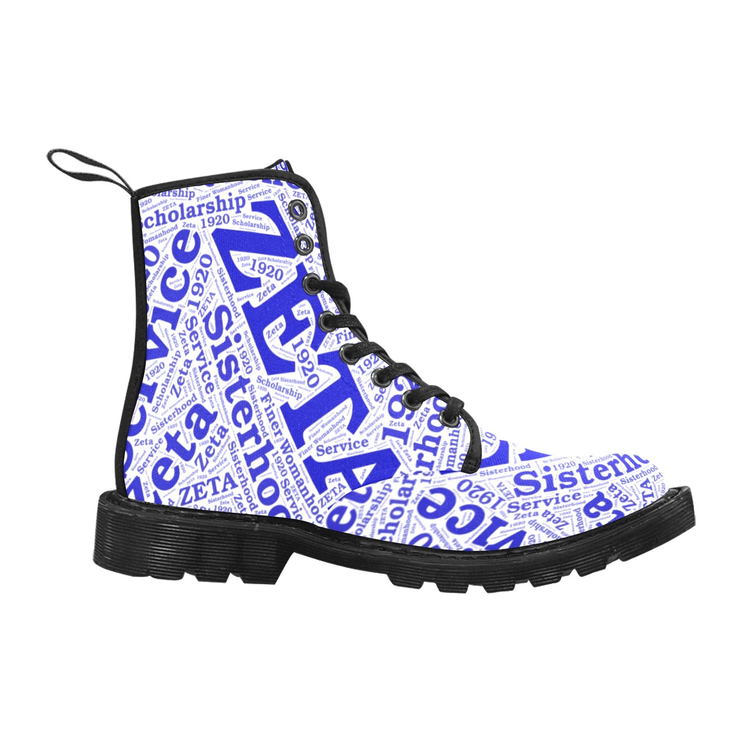 Zeta Phi Beta Boots Martin Boots for Women (Black) (Model 1203H)