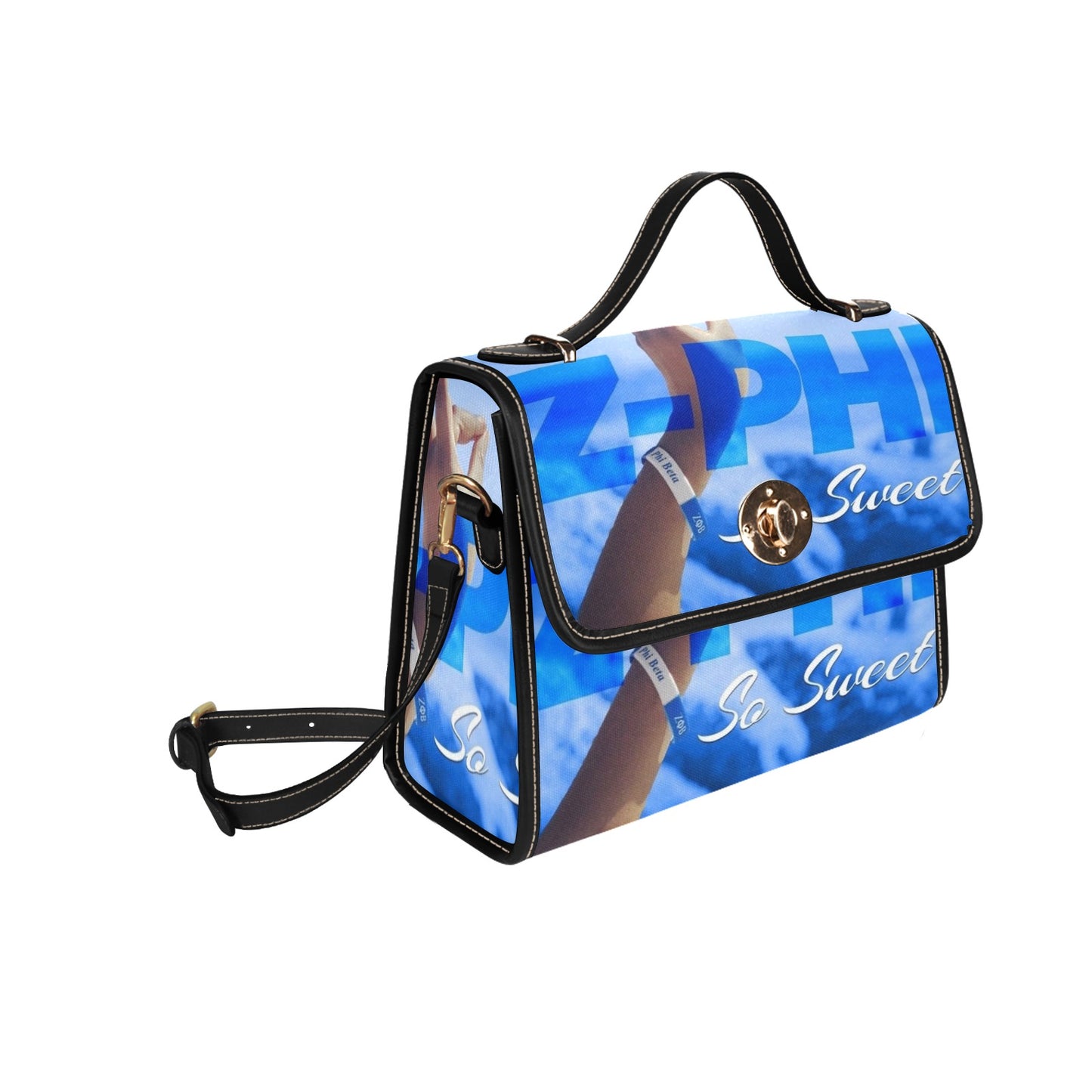 Zeta purse Waterproof Canvas Bag-Black (All Over Print) (Model 1641)