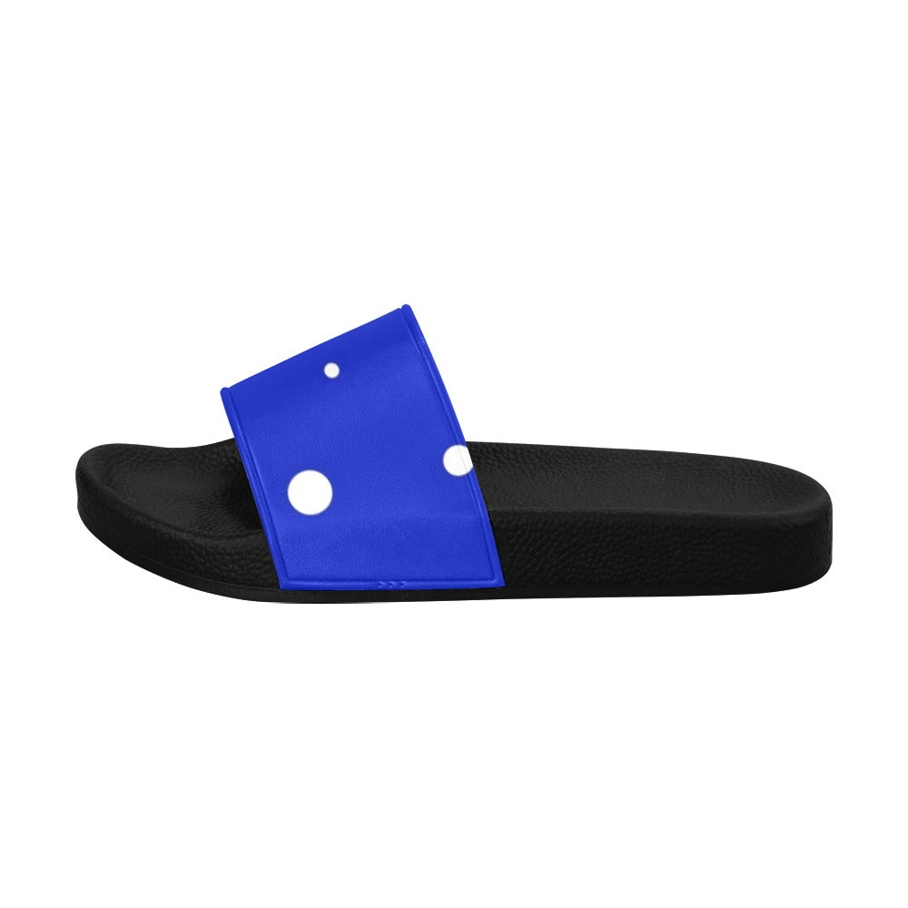 Royal Blue and White slides Women's Slide Sandals (Model 057)