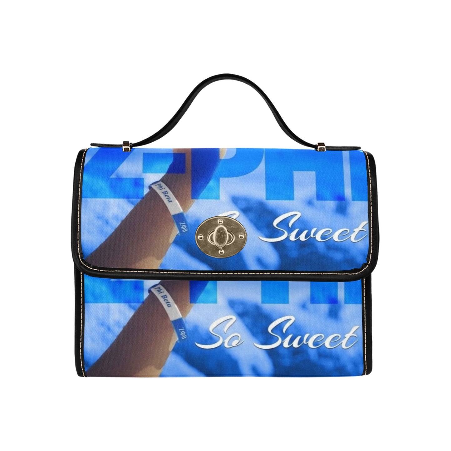 Zeta purse Waterproof Canvas Bag-Black (All Over Print) (Model 1641)