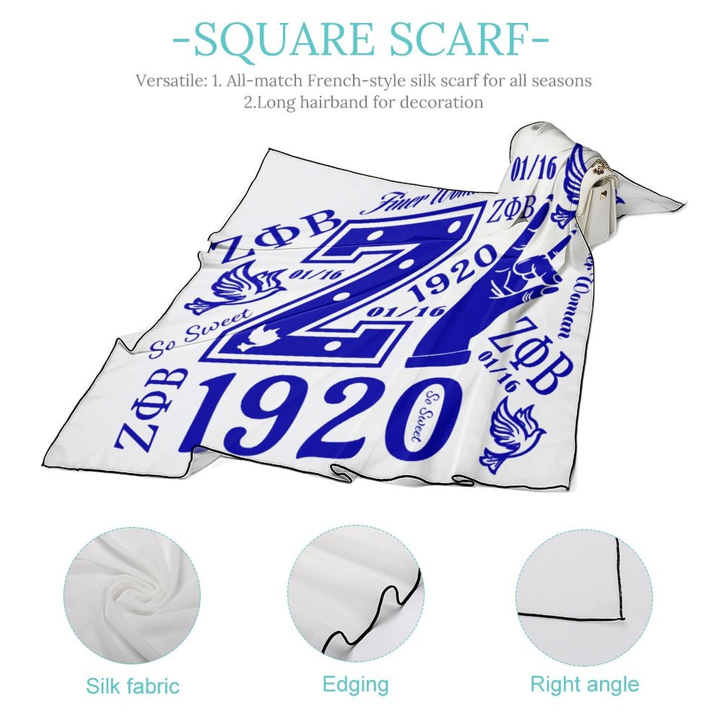 Zeta 1920 silk scarves