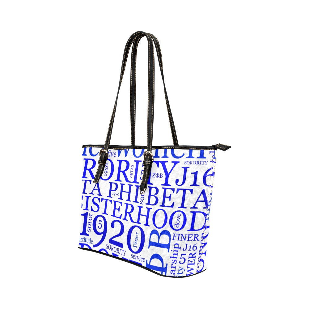 Zeta Word Tote Leather Tote Bag/Large (Model 1651)