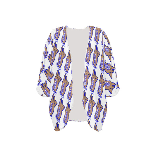 Zeta Phi Beta hand sign 7 komo Women's Kimono Chiffon Cover Ups (Model H51)