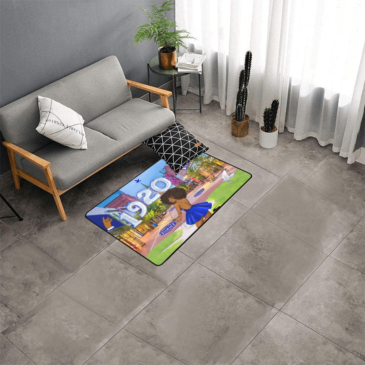 Area Rug with Black Binding 2'7"x 1'8‘’